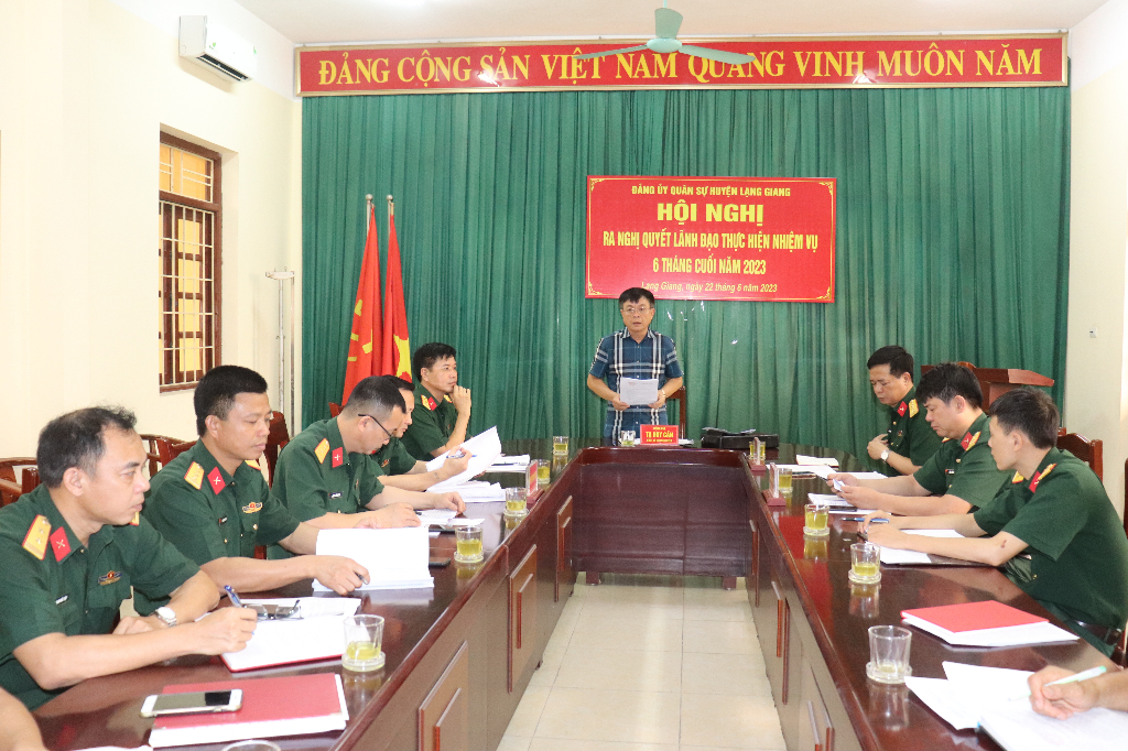 Đảng ủy Quân sự huyện Lạng Giang ra Nghị quyết lãnh đạo thực hiện nhiệm vụ 6 tháng cuối năm 2023