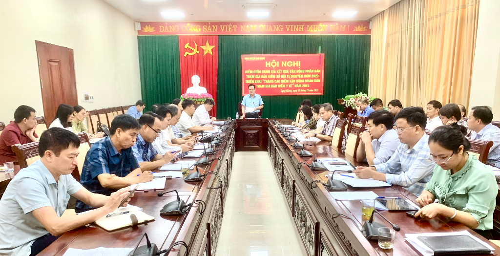 Lạng Giang kiểm điểm đánh giá kết quả vận động nhân dân tham gia BHXHTN năm 2023, triển khai...