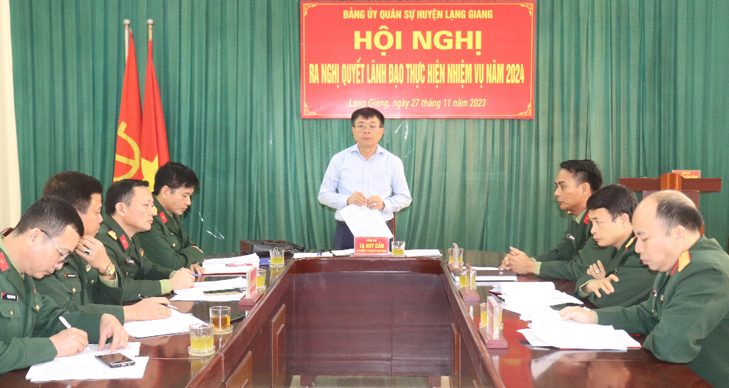 Đảng uỷ Quân sự huyện Lạng Giang ra Nghị quyết lãnh đạo thực hiện nhiệm vụ năm 2024