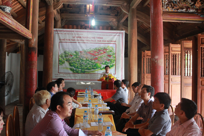 Hội nghị bàn giao công trình Tu bổ tôn tạo di tích chùa Quang Phúc, xã Tiên Lục, huyện Lạng Giang