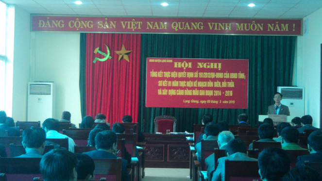UBND huyện Lạng Giang tổ chức Hội nghị tổng kết thực hiện Quyết định số 191/2012/QĐ-UBND của UBND...