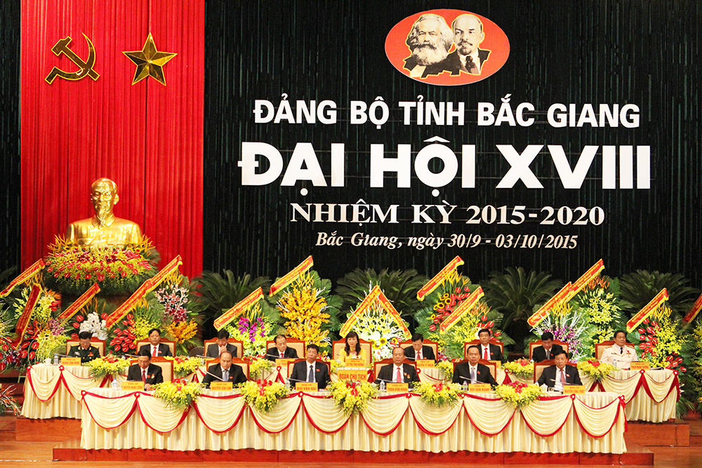 Khai mạc Đại hội Đại biểu Đảng bộ tỉnh Bắc Giang lần thứ XVIII nhiệm kỳ 2015 – 2020